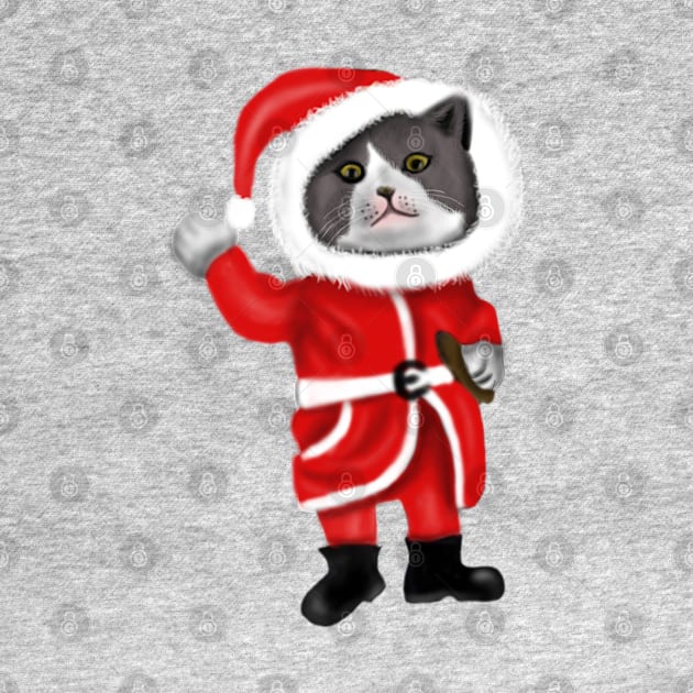 Santa Cat Funny Cat Lovers Christmas Gift by Merchweaver